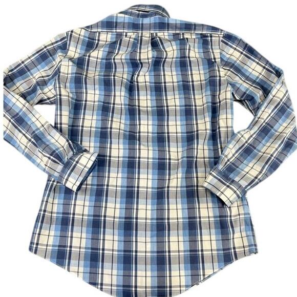 Men's Brooks Brothers Regent Blue Plaid Button Down Shirt Cotton - Excellent - Picture 2 of 10
